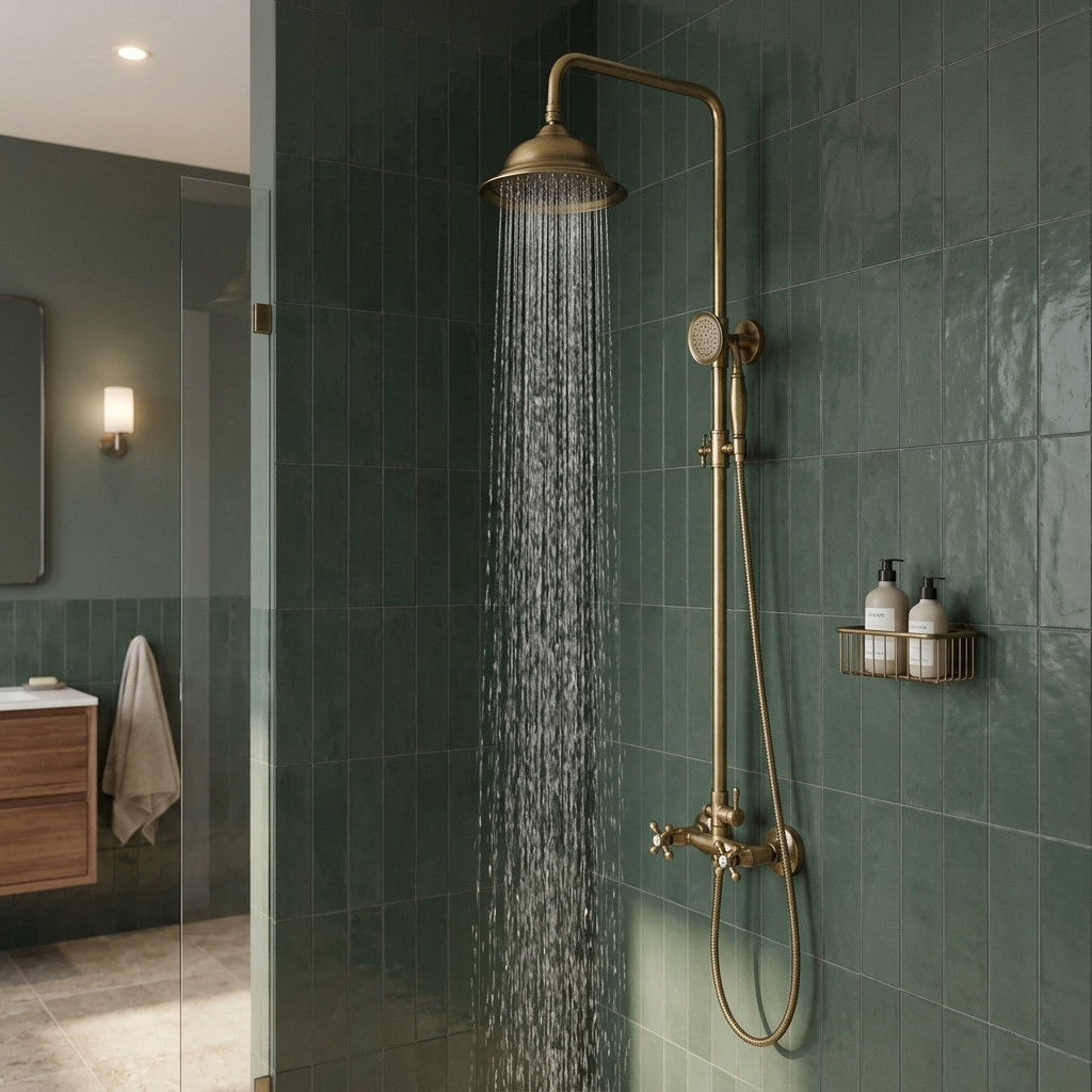 Aquanello Heritage Ascot Classic Shower Set Surface-Mounted Shower Column Bronze BN-2003-HA